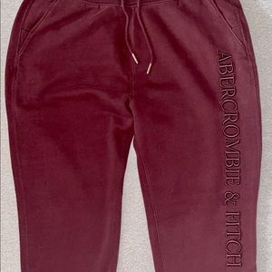 Medium Maroon Abercrombie fleece sweat pants. Very soft